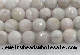 CAG8515 15.5 inches 8mm faceted round grey agate beads wholesale