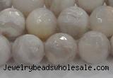 CAG8519 15.5 inches 16mm faceted round grey agate beads wholesale