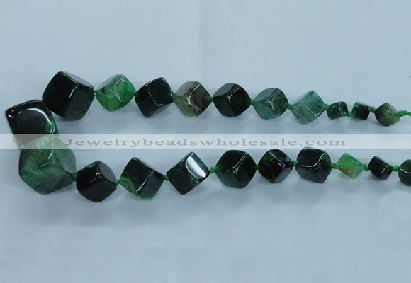 CAG8525 15.5 inches 9*10mm - 23*24mm cube dragon veins agate beads