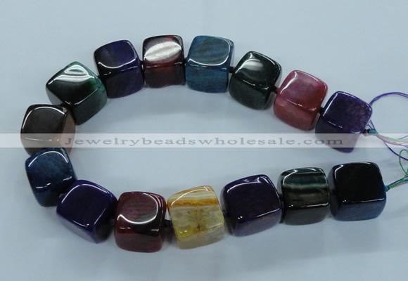 CAG8530 15.5 inches 23*24mm cube dragon veins agate beads