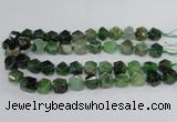 CAG8555 12*14mm - 14*15mm faceted nuggets dragon veins agate beads