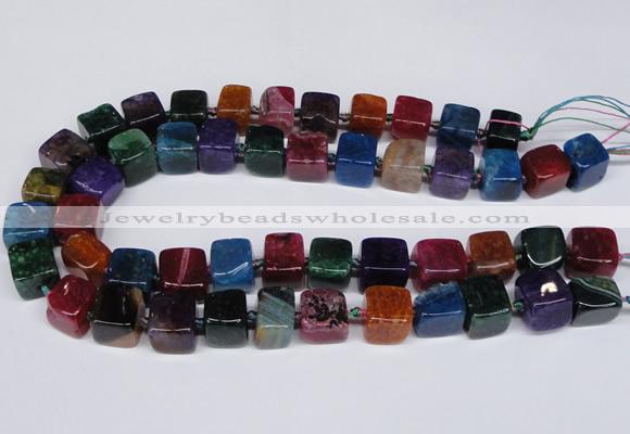 CAG8558 15.5 inches 12*14mm - 14*15mm nuggets dragon veins agate beads