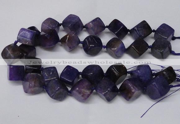 CAG8573 15.5 inches 15*16mm - 17*18mm cube dragon veins agate beads