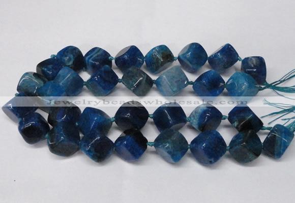 CAG8575 15.5 inches 15*16mm - 17*18mm cube dragon veins agate beads