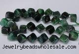 CAG8576 15.5 inches 15*16mm - 17*18mm cube dragon veins agate beads