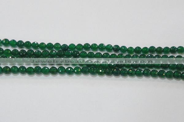 CAG8583 15.5 inches 8mm faceted round green agate gemstone beads