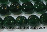 CAG8585 15.5 inches 14mm faceted round green agate gemstone beads