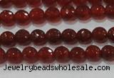 CAG8590 15.5 inches 6mm faceted round red agate gemstone beads