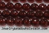 CAG8591 15.5 inches 8mm faceted round red agate gemstone beads