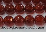 CAG8592 15.5 inches 10mm faceted round red agate gemstone beads