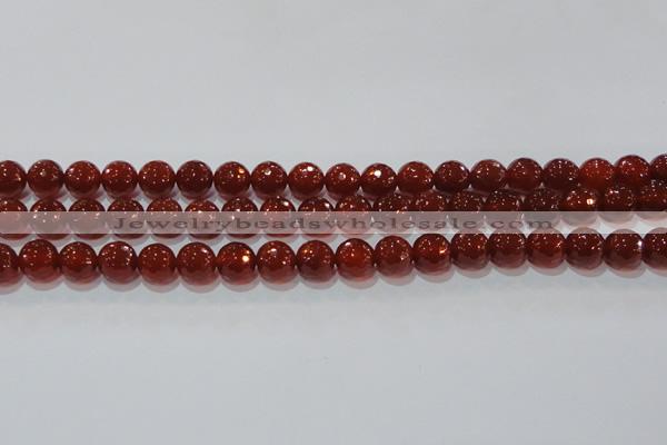 CAG8592 15.5 inches 10mm faceted round red agate gemstone beads