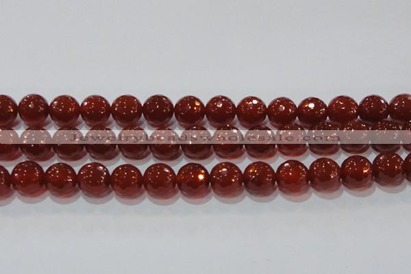 CAG8596 15.5 inches 18mm faceted round red agate gemstone beads