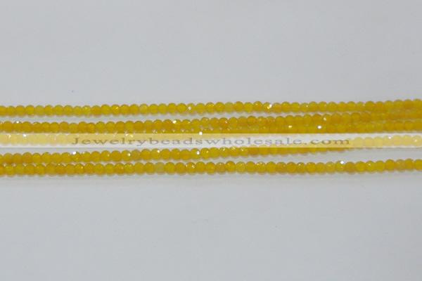 CAG8600 15.5 inches 4mm faceted round yellow agate gemstone beads