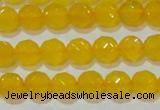 CAG8602 15.5 inches 8mm faceted round yellow agate gemstone beads