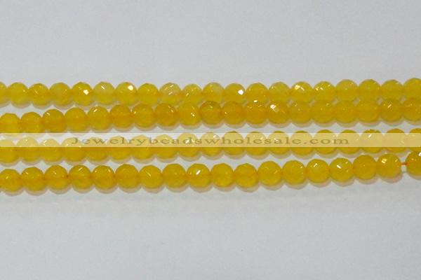 CAG8604 15.5 inches 12mm faceted round yellow agate gemstone beads