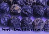 CAG8653 15.5 inches 10mm round matte blue ocean agate beads