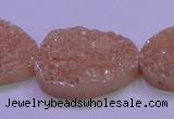 CAG8666 7.5 inches 22*30mm freeform champagne plated druzy agate beads