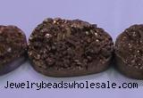 CAG8667 7.5 inches 22*30mm freeform glod plated druzy agate beads