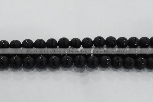 CAG8678 15.5 inches 12mm round matte tibetan agate gemstone beads