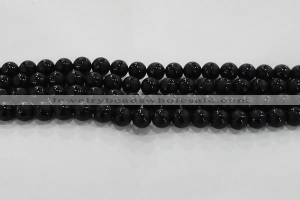 CAG8681 15.5 inches 8mm round matte tibetan agate gemstone beads