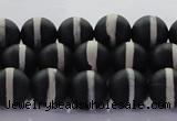 CAG8690 15.5 inches 6mm round matte tibetan agate gemstone beads