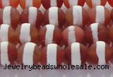 CAG8706 15.5 inches 8mm round matte tibetan agate gemstone beads