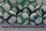 CAG8723 15.5 inches 12mm round matte tibetan agate gemstone beads