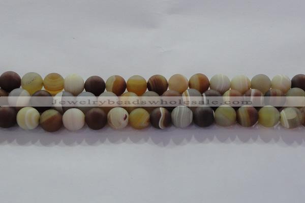 CAG8727 15.5 inches 10mm round matte madagascar agate beads