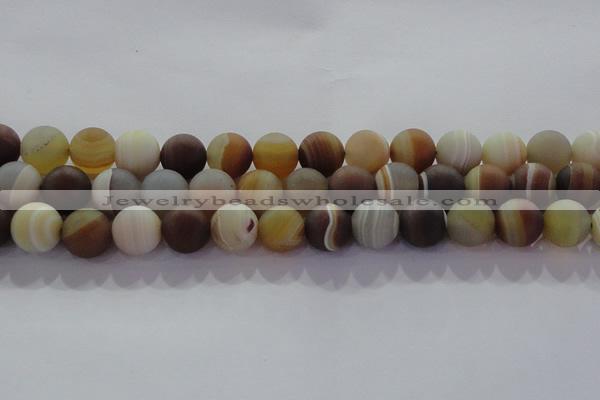 CAG8728 15.5 inches 12mm round matte madagascar agate beads