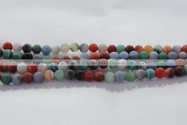 CAG8730 15.5 inches 6mm round matte madagascar agate beads