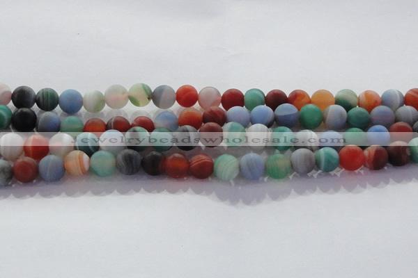 CAG8731 15.5 inches 8mm round matte madagascar agate beads