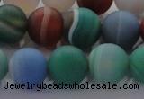 CAG8733 15.5 inches 12mm round matte madagascar agate beads