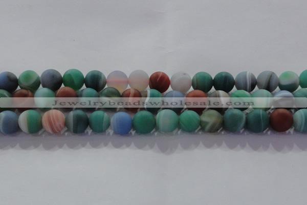 CAG8733 15.5 inches 12mm round matte madagascar agate beads