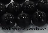 CAG8740 15.5 inches 16mm round matte tibetan agate gemstone beads