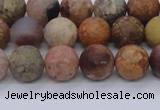 CAG8747 15.5 inches 8mm round matte rainbow agate beads