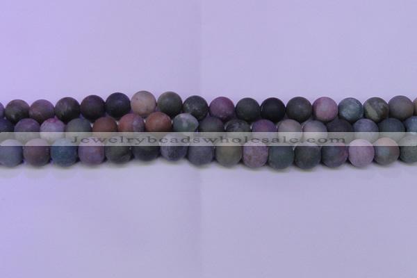 CAG8861 15.5 inches 6mm round matte india agate beads