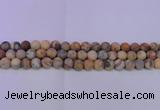 CAG8890 15.5 inches 4mm round matte crazy lace agate beads