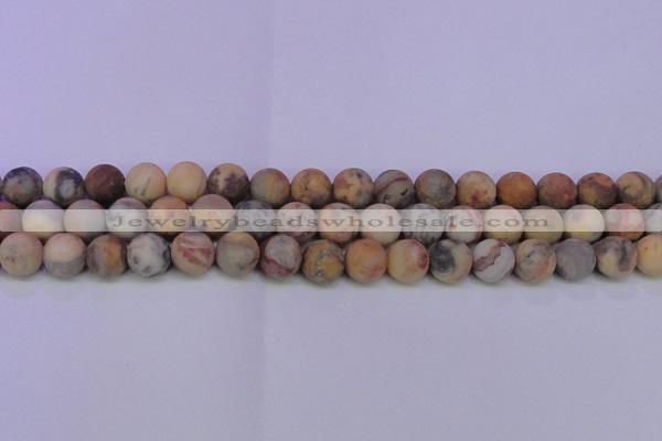 CAG8890 15.5 inches 4mm round matte crazy lace agate beads