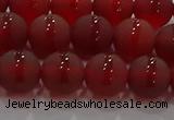 CAG8902 15.5 inches 8mm round matte red agate beads wholesale