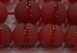 CAG8904 15.5 inches 12mm round matte red agate beads wholesale