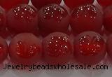 CAG8914 15.5 inches 8mm round matte red agate beads wholesale