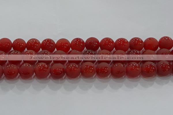 CAG8915 15.5 inches 10mm round matte red agate beads wholesale