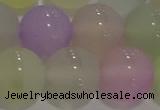 CAG8934 15.5 inches 12mm round matte colorful agate beads wholesale