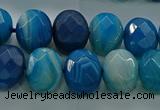 CAG9045 15.5 inches 12*16mm faceted oval line agate beads