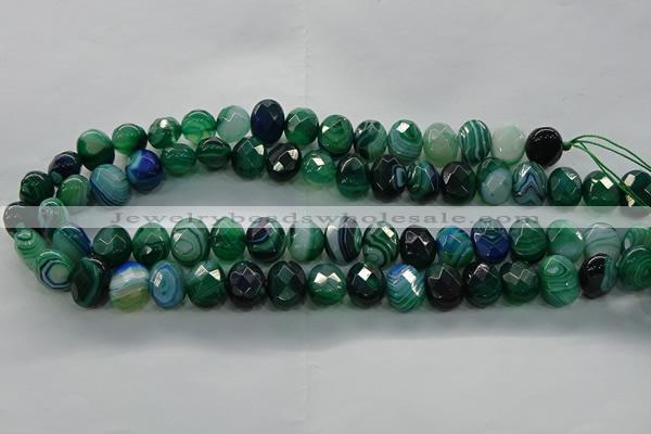 CAG9046 15.5 inches 12*16mm faceted oval line agate beads