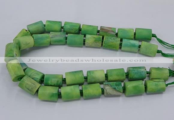 CAG9081 15.5 inches 15*17mm - 15*20mm tube dragon veins agate beads