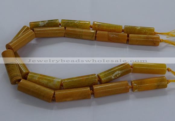 CAG9085 15.5 inches 12*46mm - 13*48mm tube dragon veins agate beads