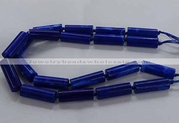 CAG9090 15.5 inches 12*46mm - 13*48mm tube dragon veins agate beads