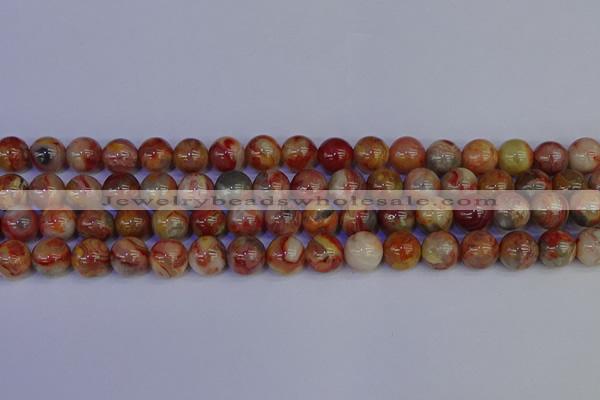 CAG9103 15.5 inches 10mm round red crazy lace agate beads