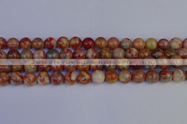 CAG9104 15.5 inches 12mm round red crazy lace agate beads